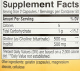 Nature's Way Choline & Inositol Capsules 500mg back view