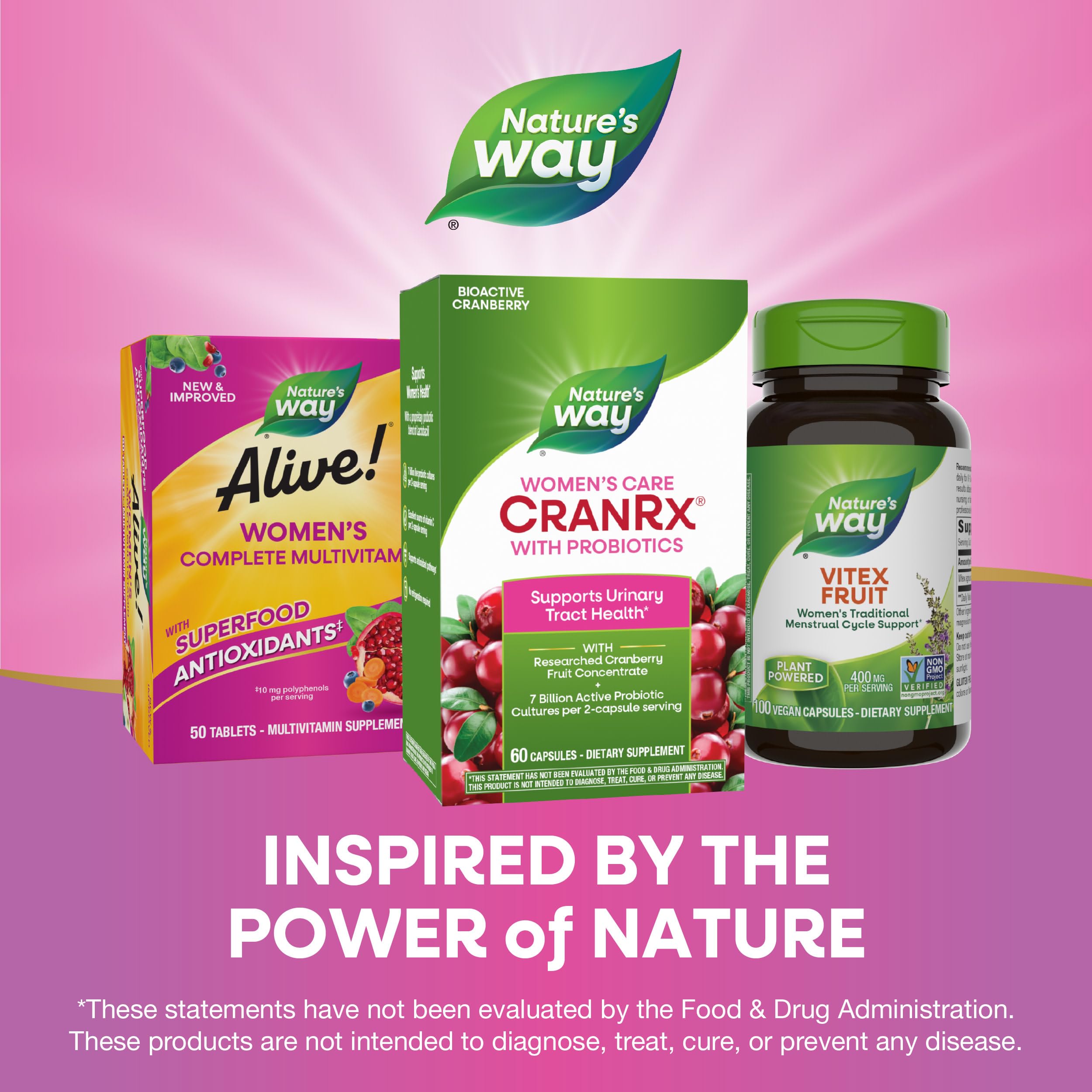 Nature's Way Cranberry Probiotic Capsules on a wooden table