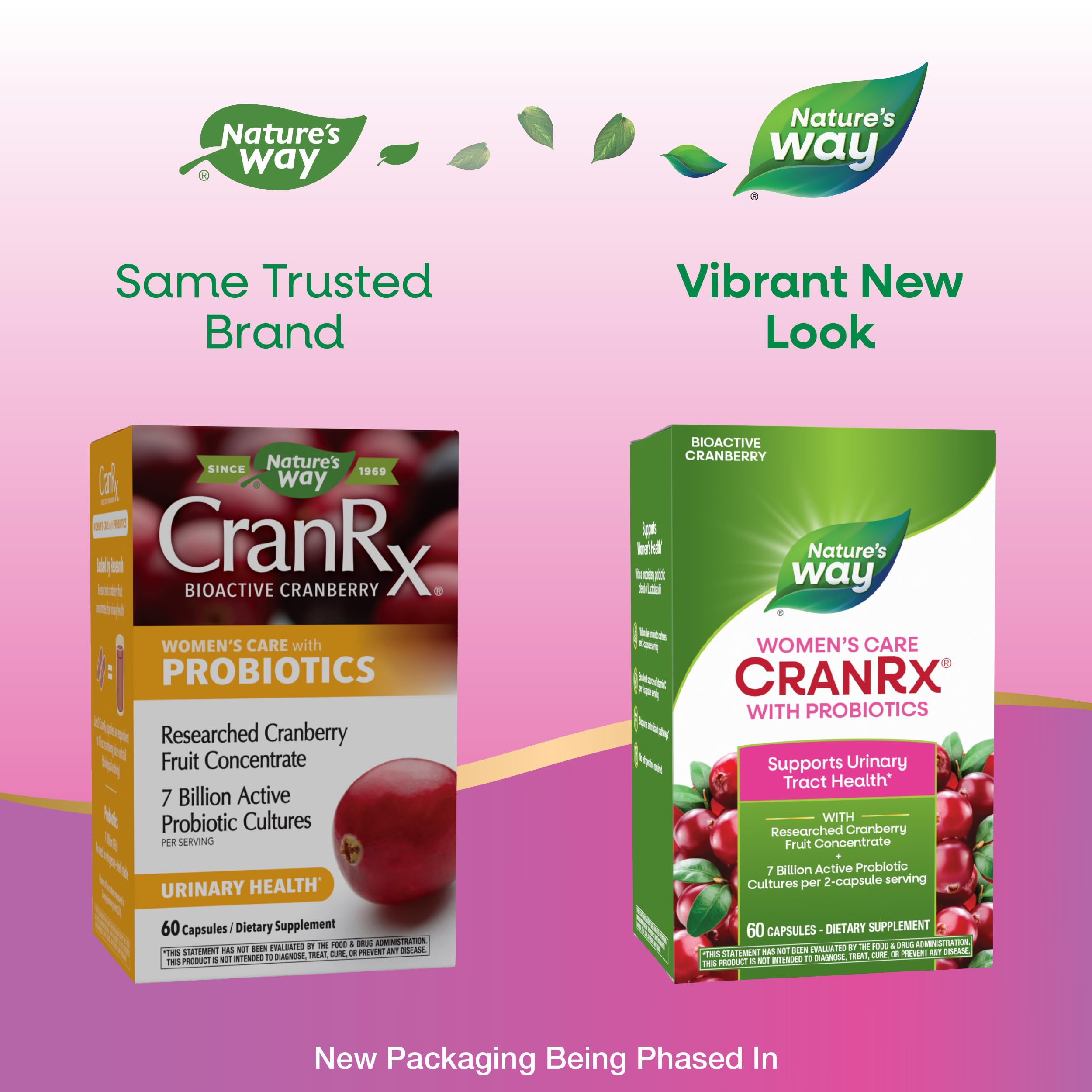 Nature's Way Cranberry Probiotic Capsules side view