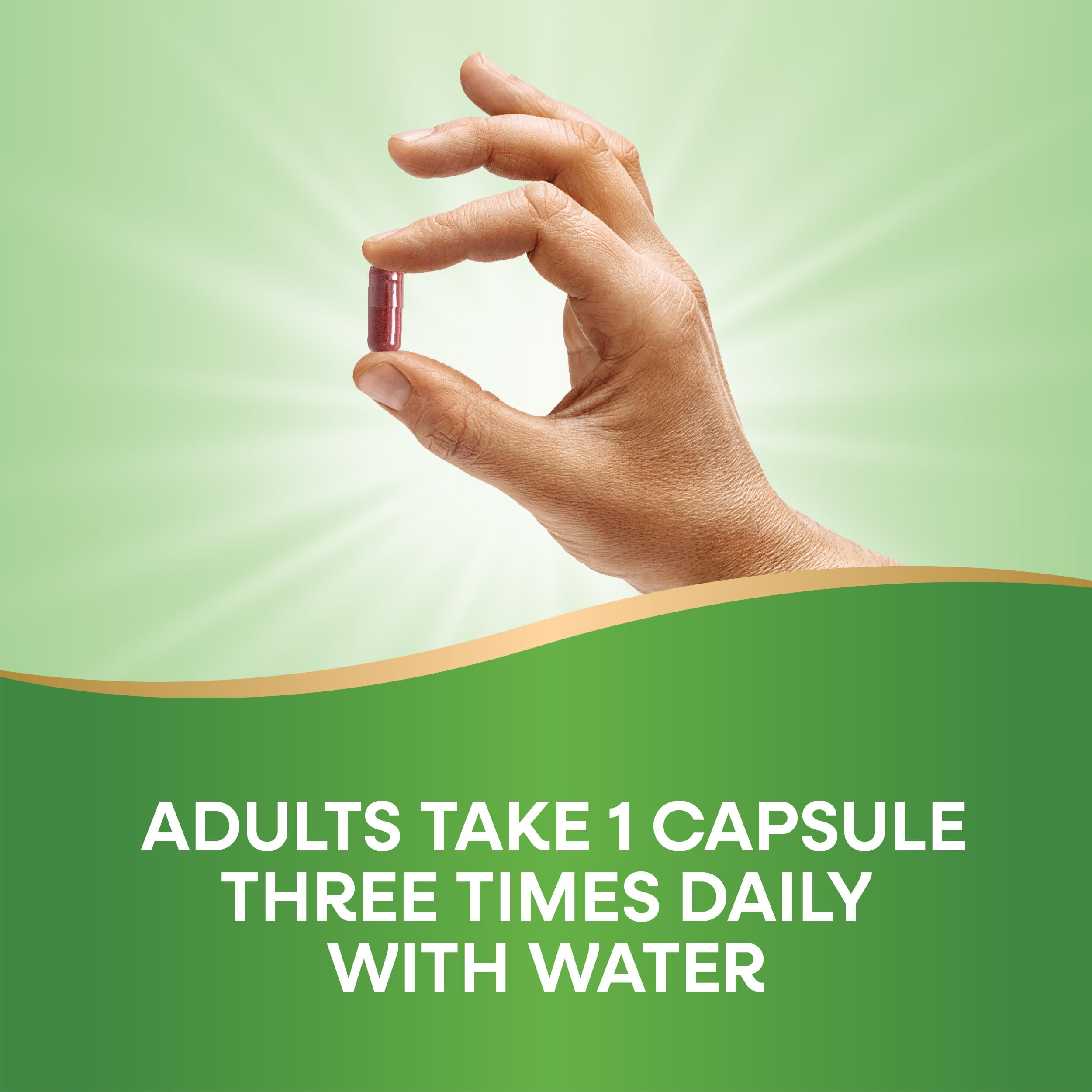 Nature's Way Cranberry Supplement bottle with a glass of water