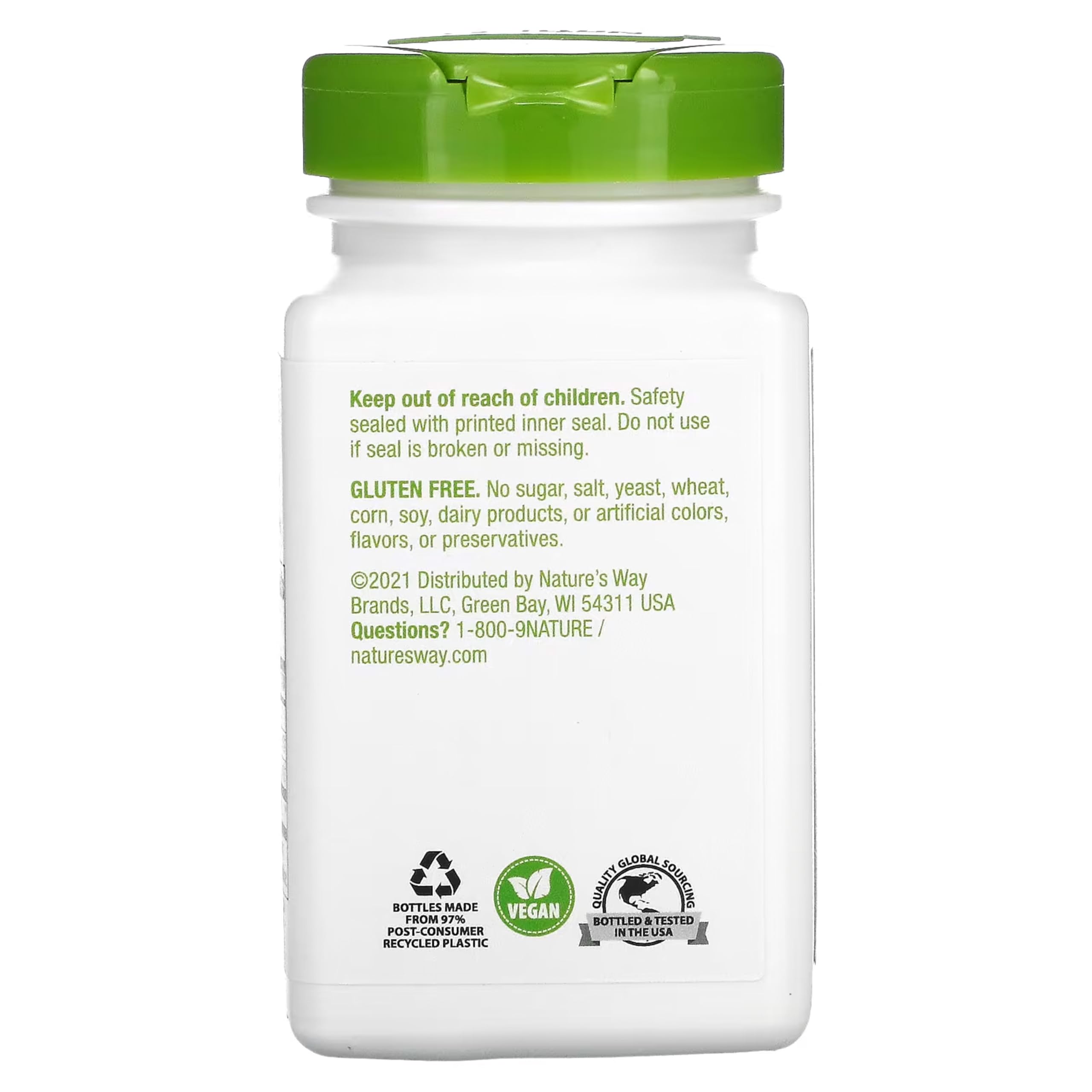 Nature's Way Dandelion Herbal Supplement 100g capsules close-up