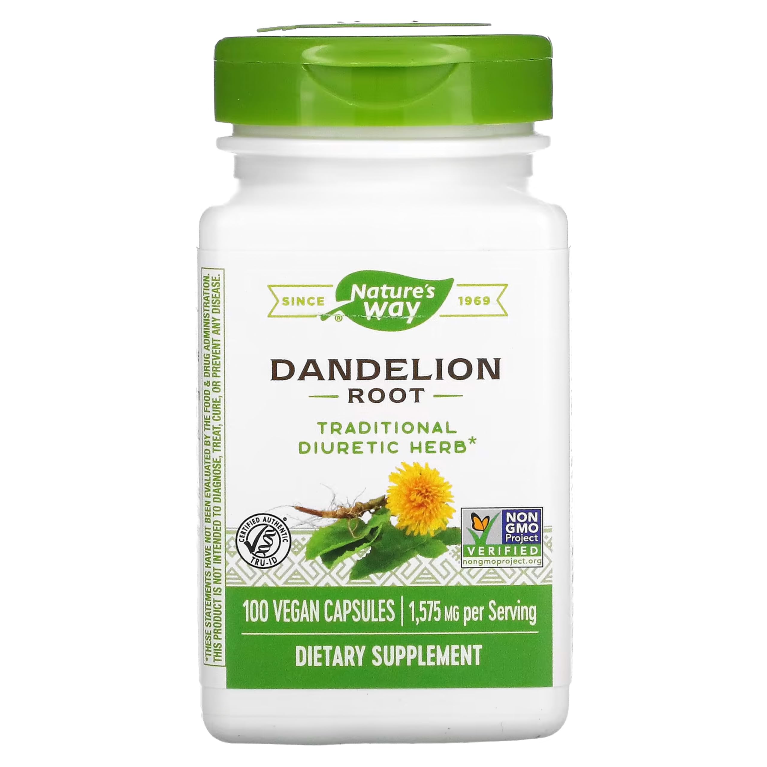 Nature's Way Dandelion Herbal Supplement 100g front view