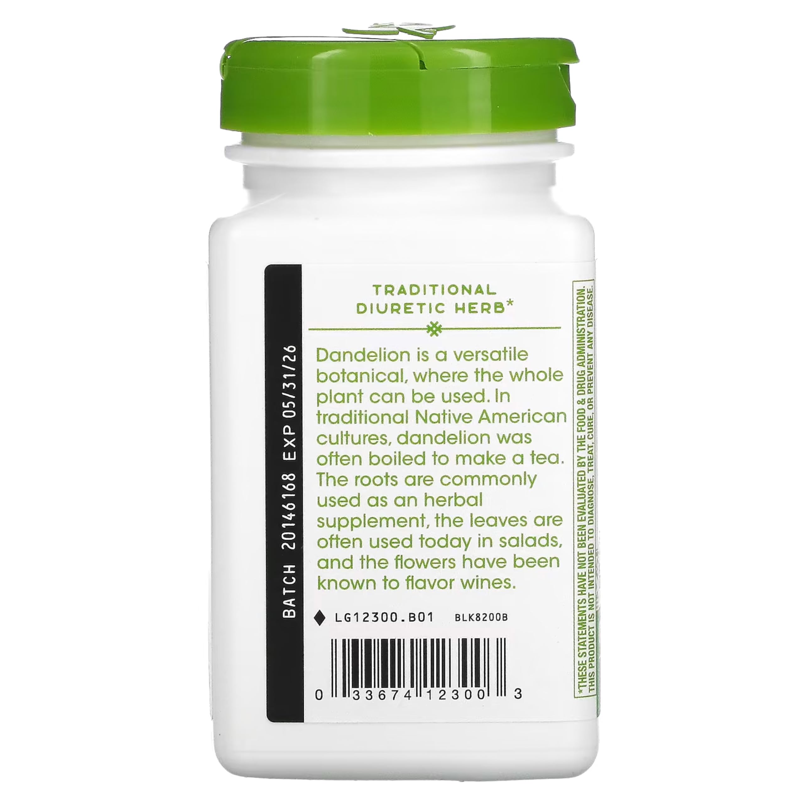 Nature's Way Dandelion Herbal Supplement 100g packaging