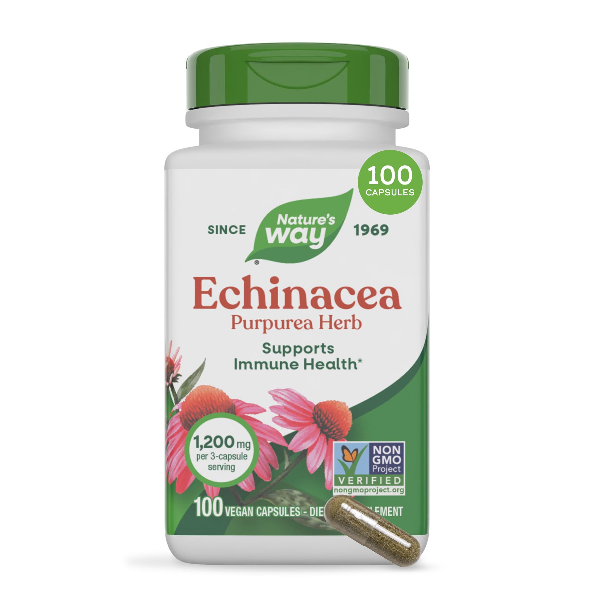 Nature's Way Echinacea Capsules front view with label
