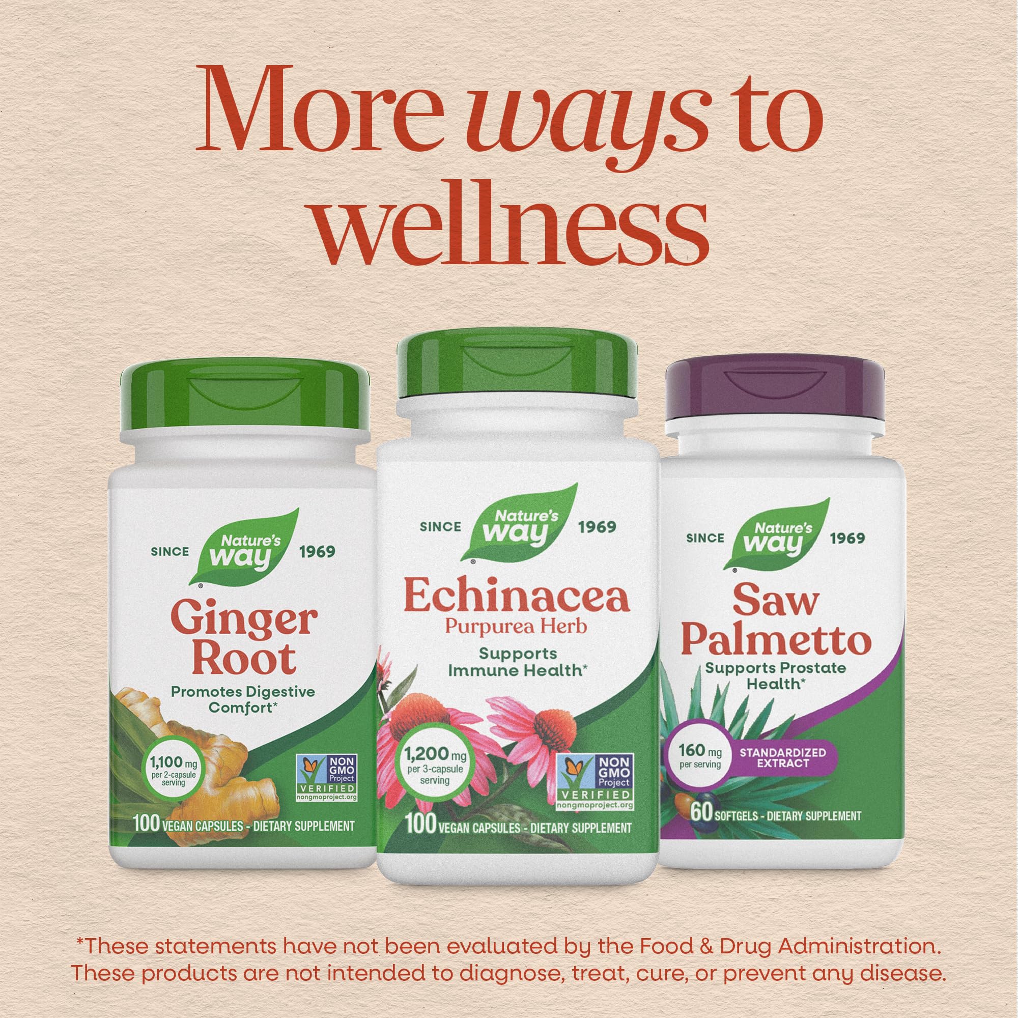 Nature's Way Echinacea Capsules with a glass of water