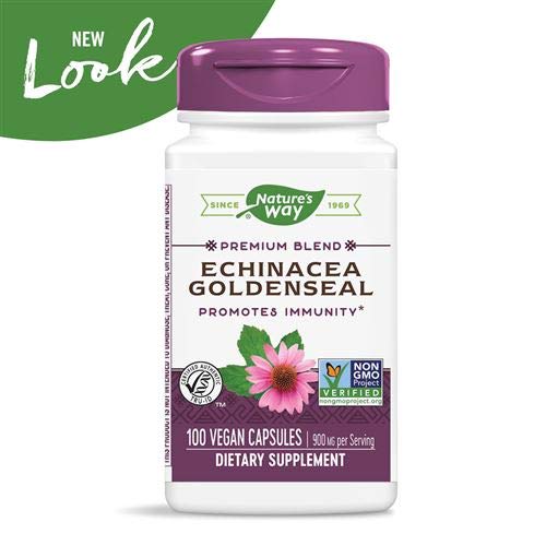 Nature's Way Echinacea Goldenseal capsules close-up