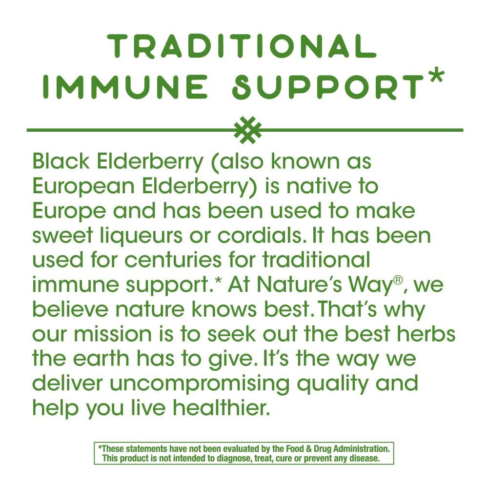Nature's Way Elderberry capsules close-up