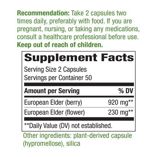 Nature's Way Elderberry capsules with packaging