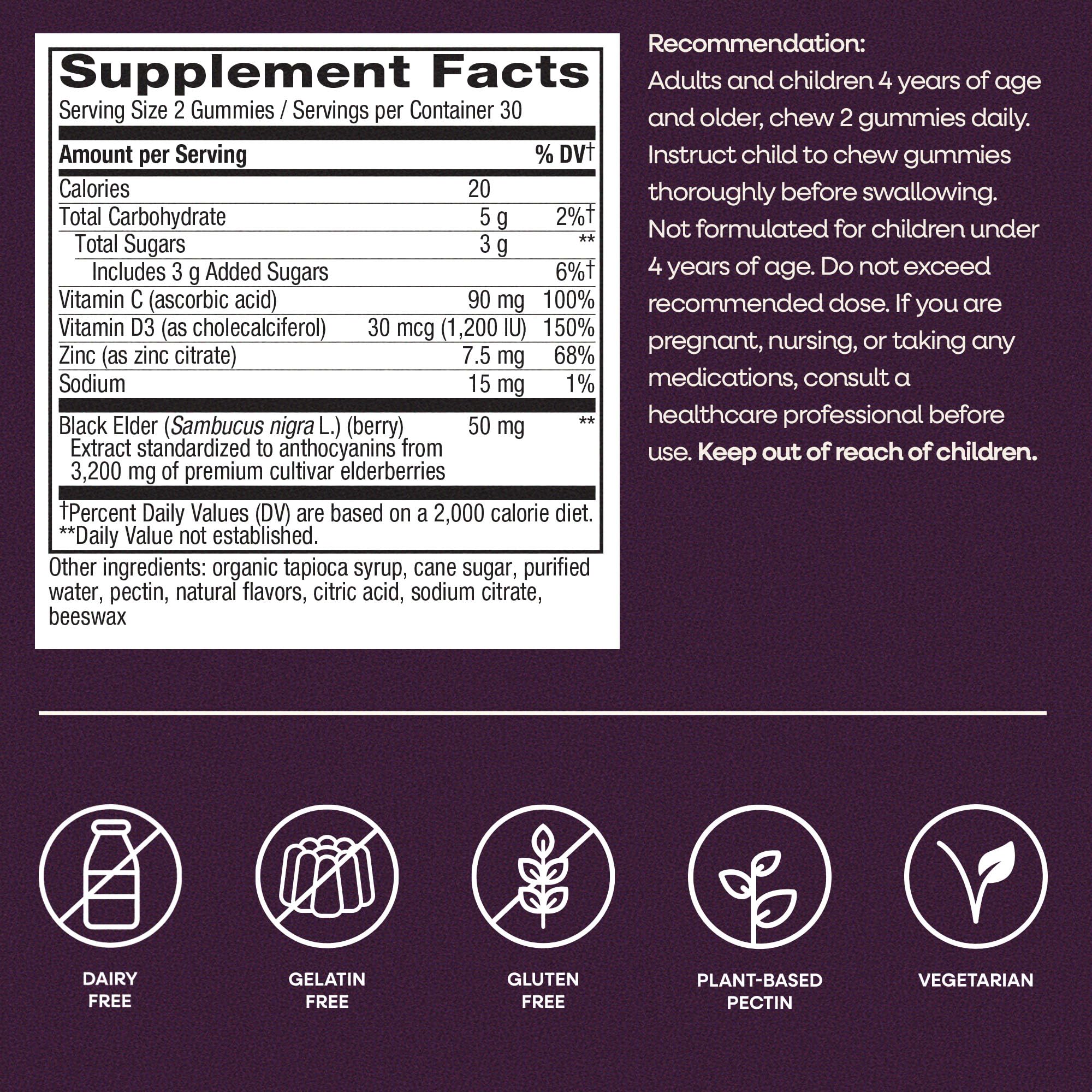 Nature's Way Elderberry Gummies with a measuring spoon