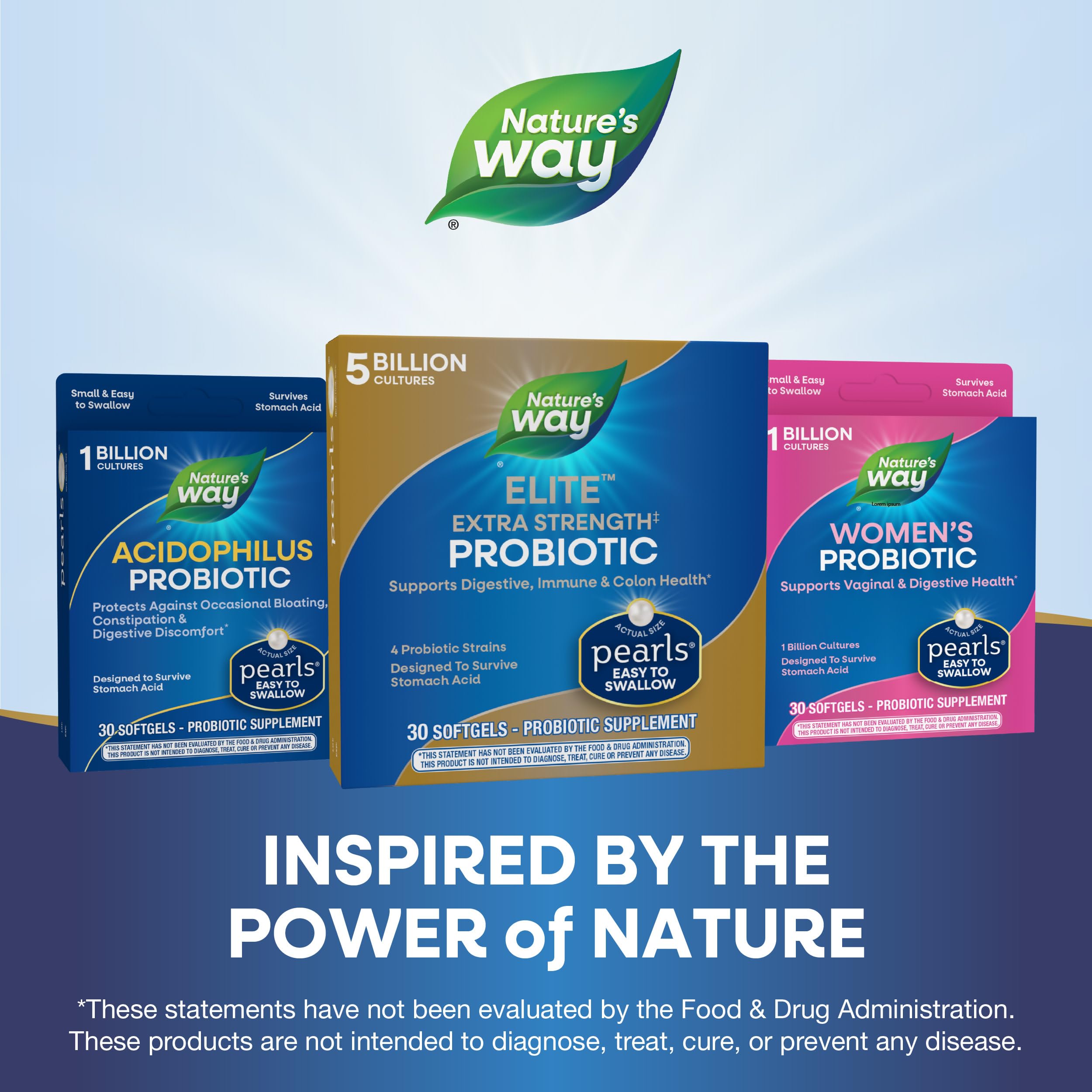 Nature's Way Elite Extra Strength Probiotic Pearls on a kitchen counter