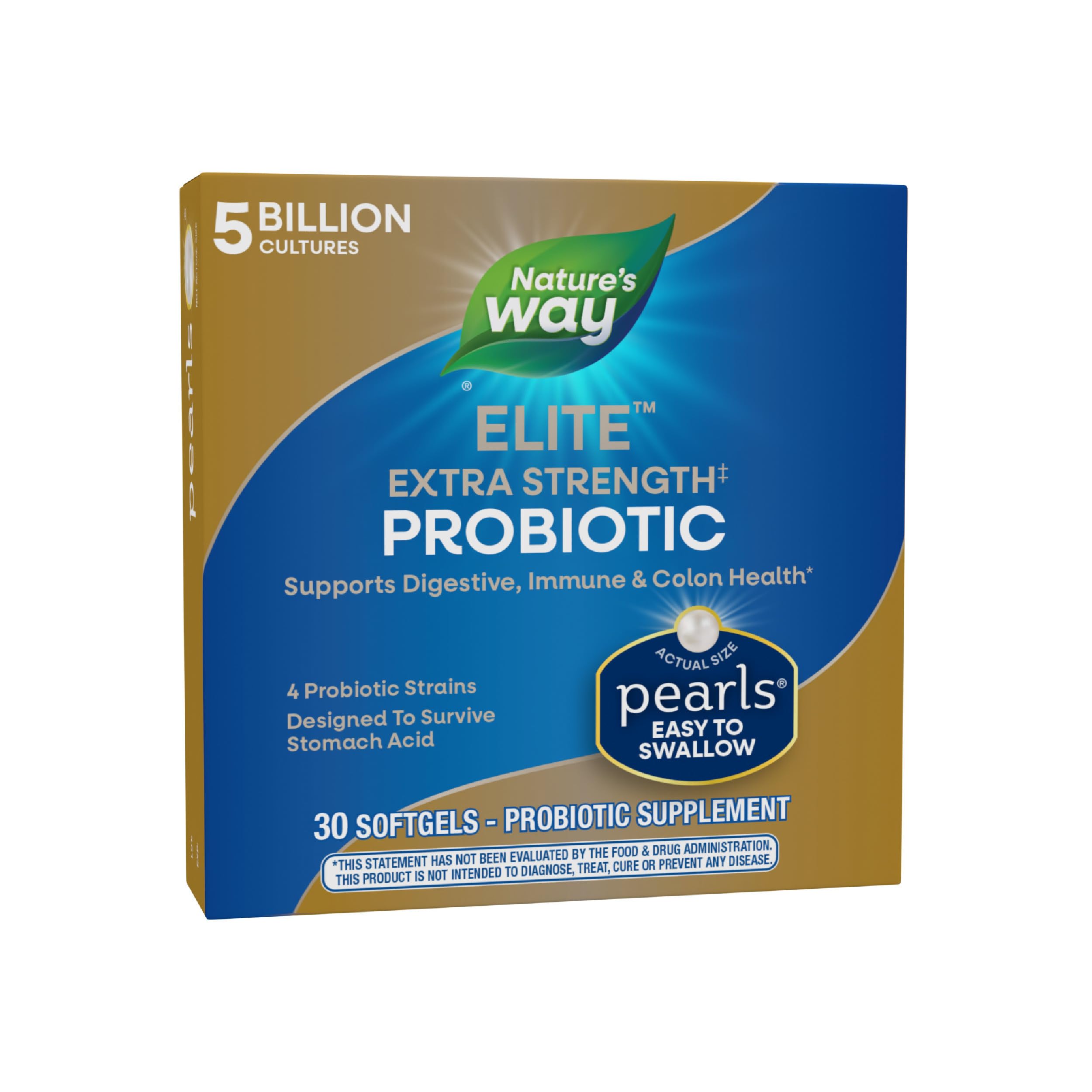 Nature's Way Elite Extra Strength Probiotic Pearls softgel front view