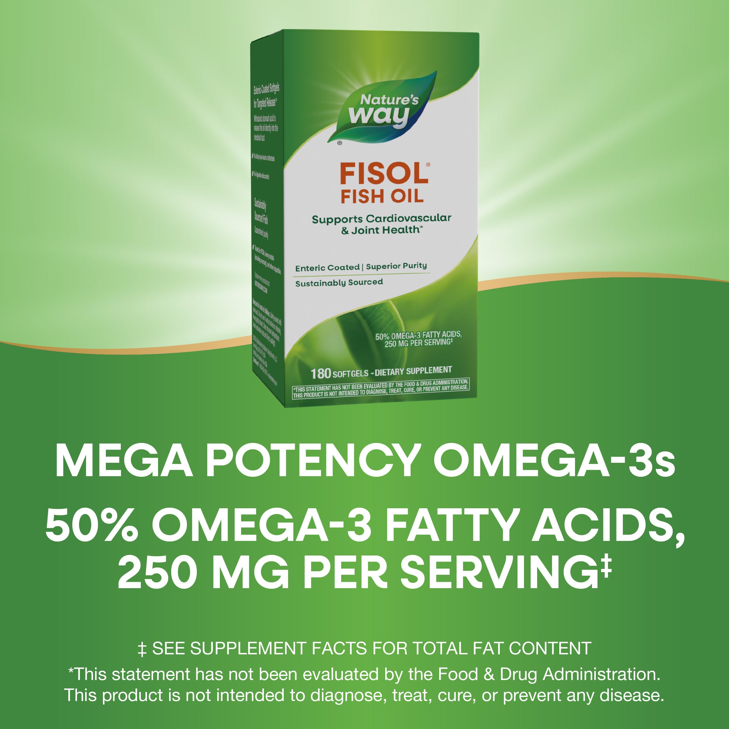 Nature's Way Fisol Fish Oil softgel close-up