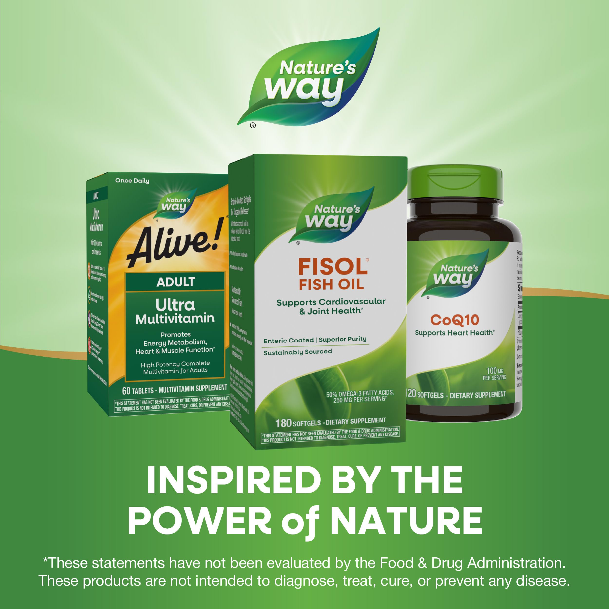 Nature's Way Fisol Fish Oil softgel packaging details