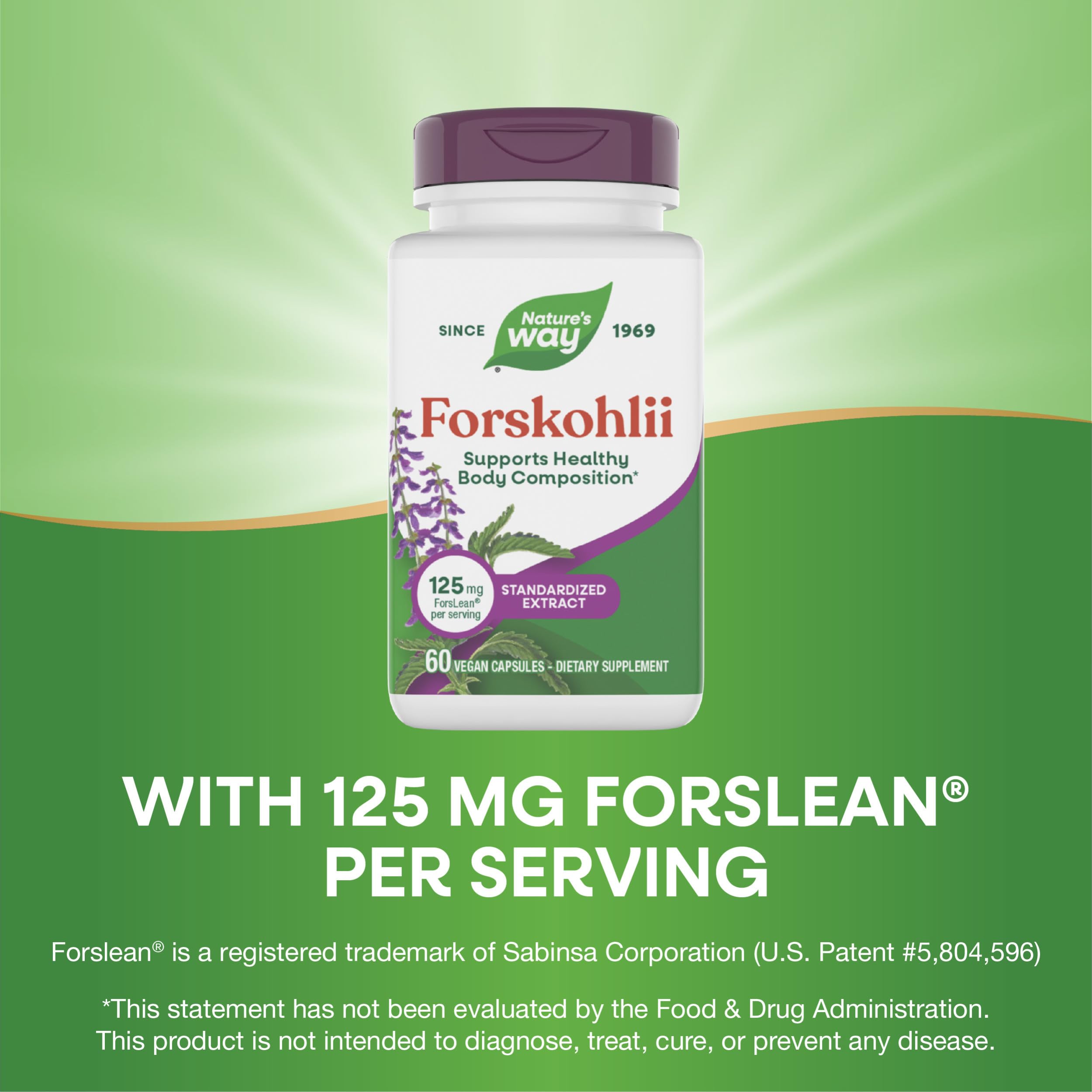 Nature's Way Forskohlii 125mg supplement bottle packaging
