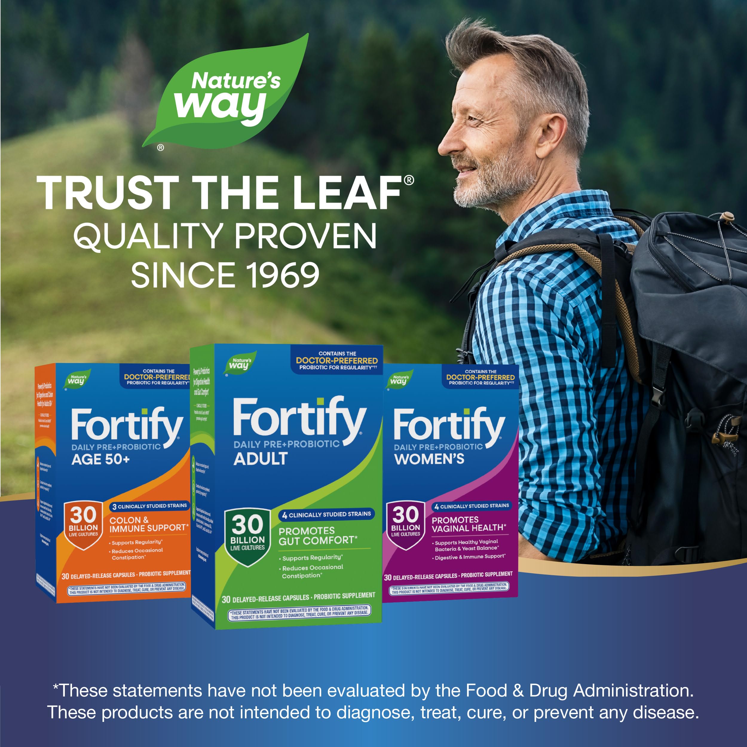 Nature's Way Fortify Daily Probiotic 30 Billion CFU side view