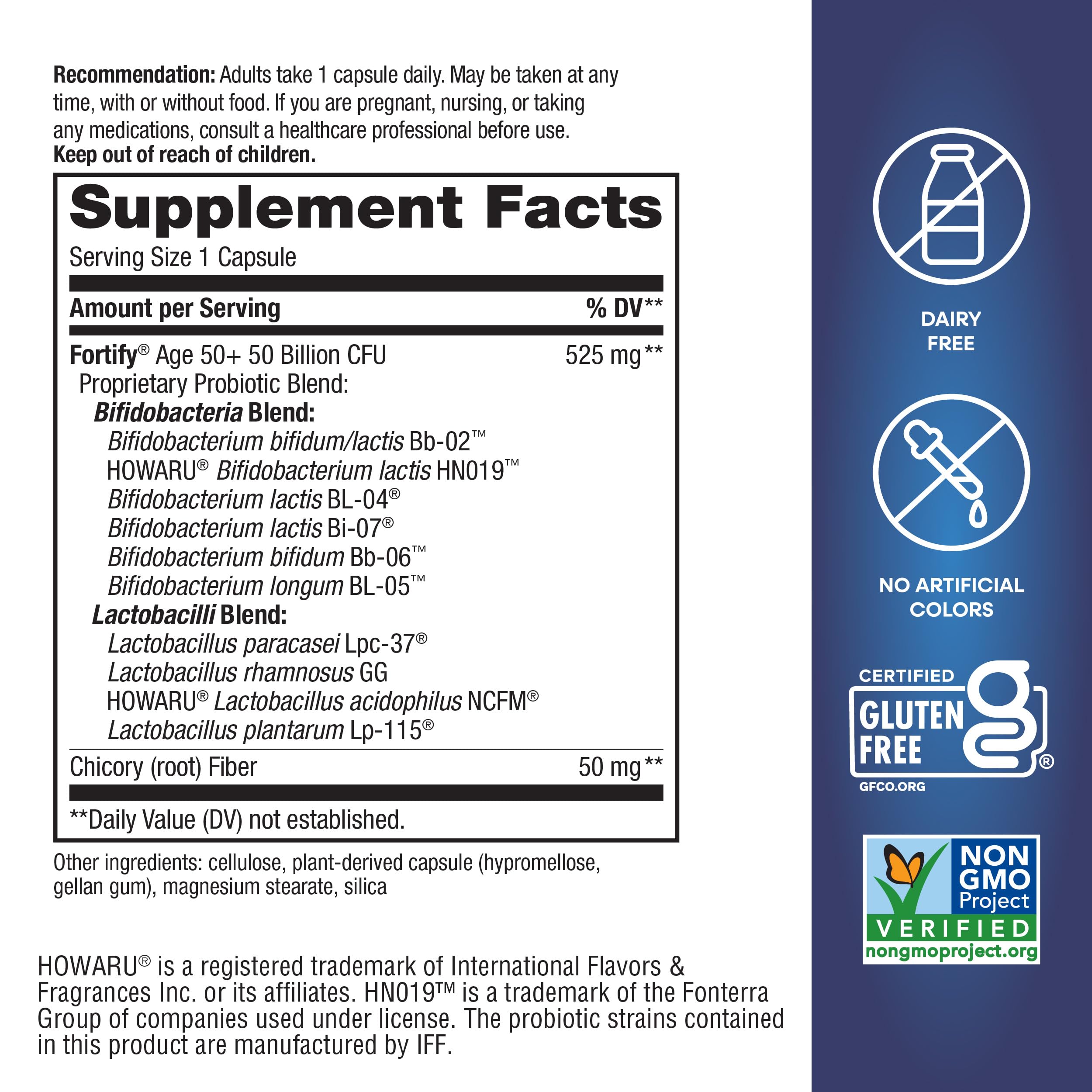 Nature's Way Fortify Extra Strength Probiotic 50 Billion CFU bottle with label details