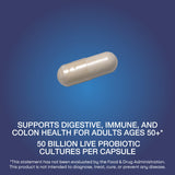 Nature's Way Fortify Extra Strength Probiotic 50 Billion CFU capsules on a wooden table