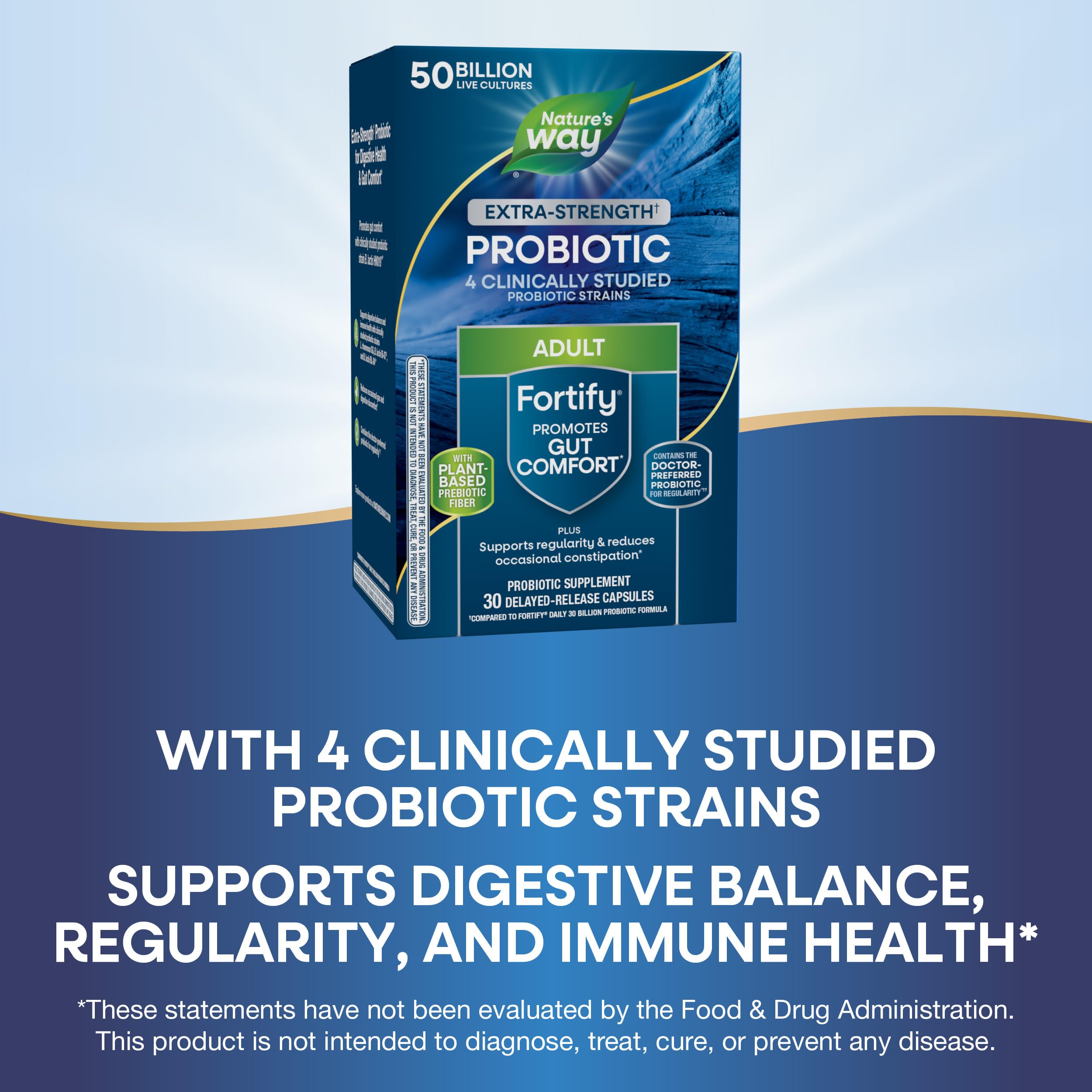 Nature's Way Fortify Extra Strength Probiotic 50 Billion CFU side view