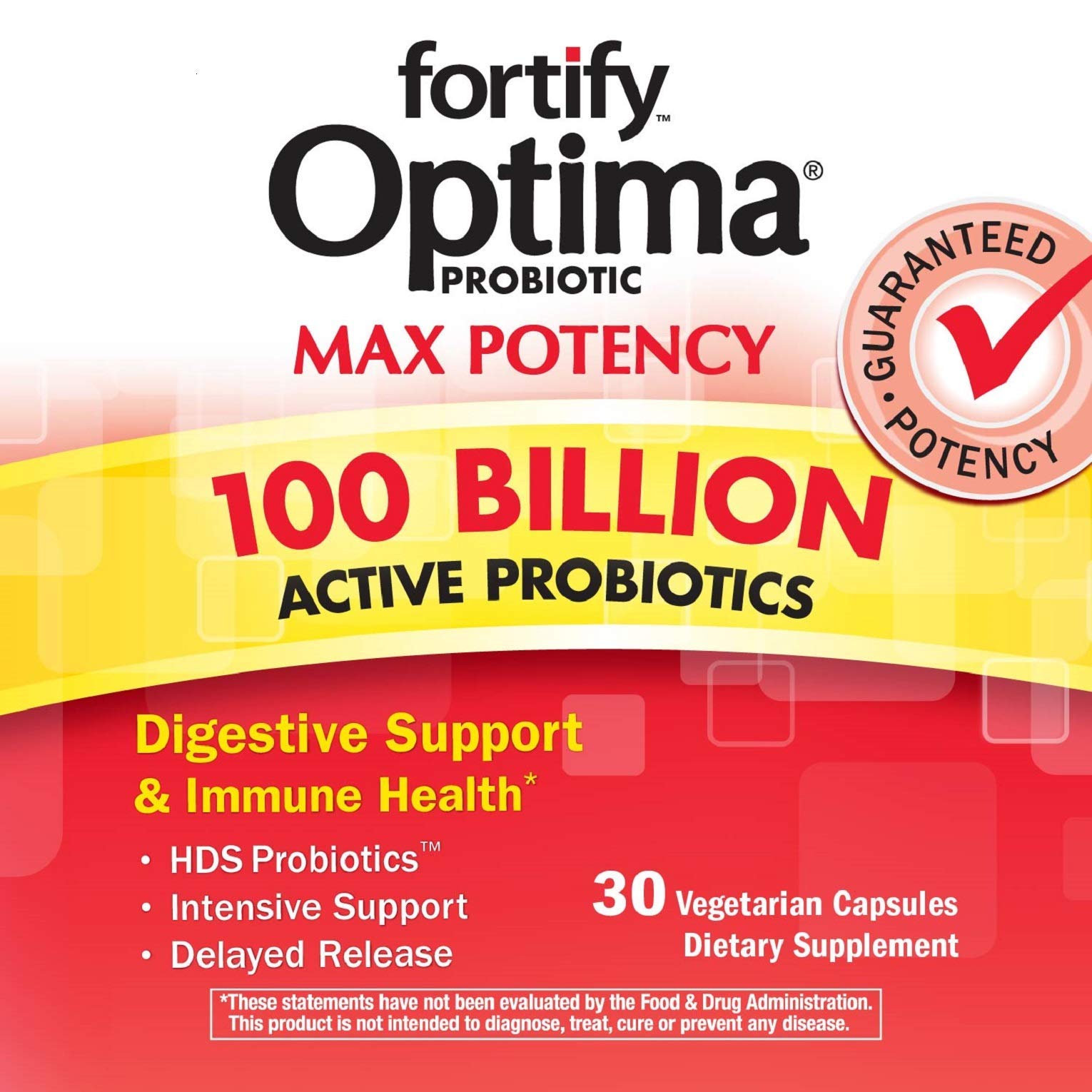 Nature's Way Fortify Optima Daily Probiotic 100 Billion CFU back view