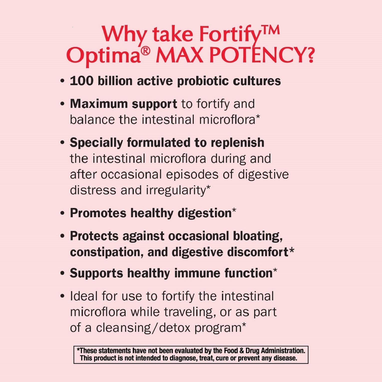 Nature's Way Fortify Optima Daily Probiotic 100 Billion CFU bottle with label