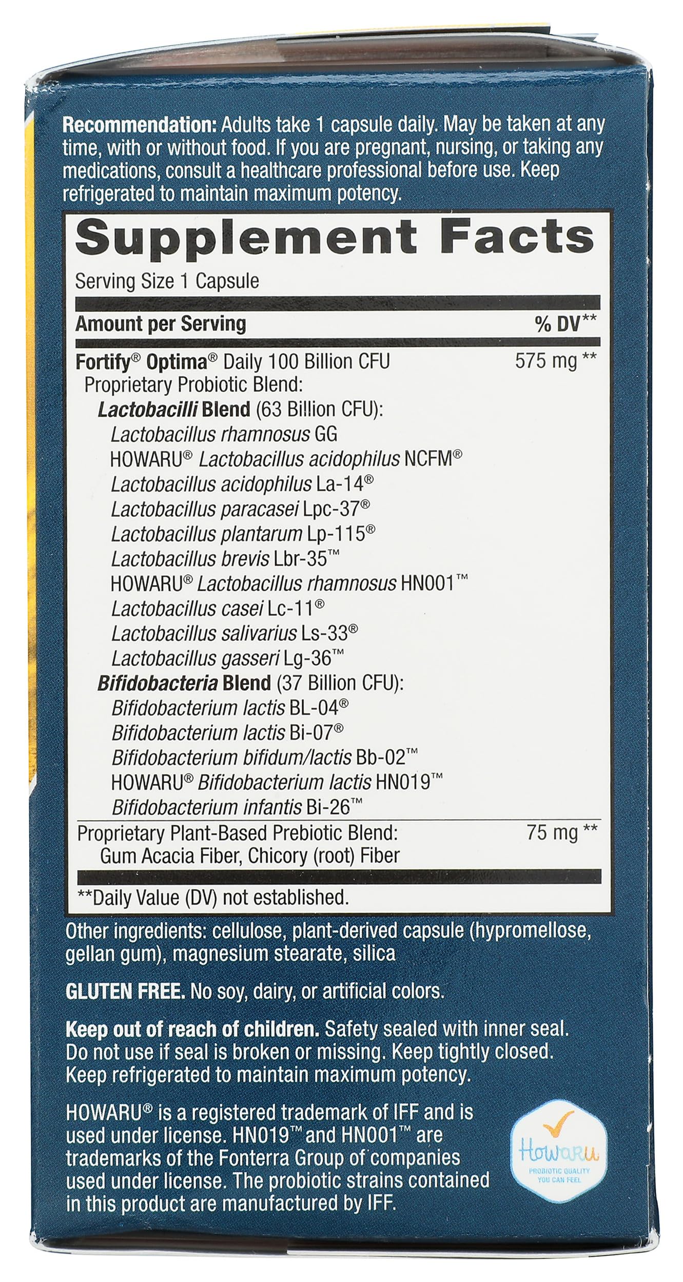 Nature's Way Fortify Optima Daily Probiotic 100 Billion CFU packaging