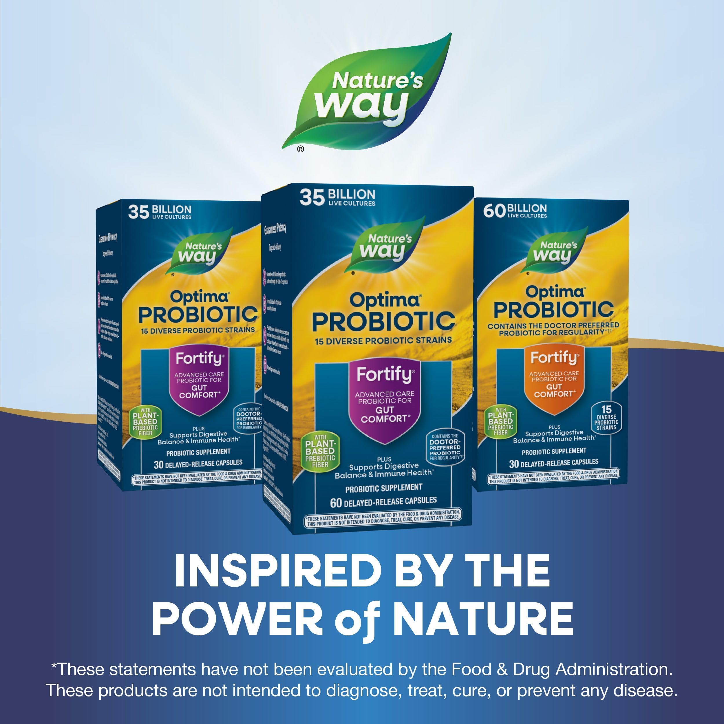 Nature's Way Fortify Optima Daily Probiotic with a glass of water