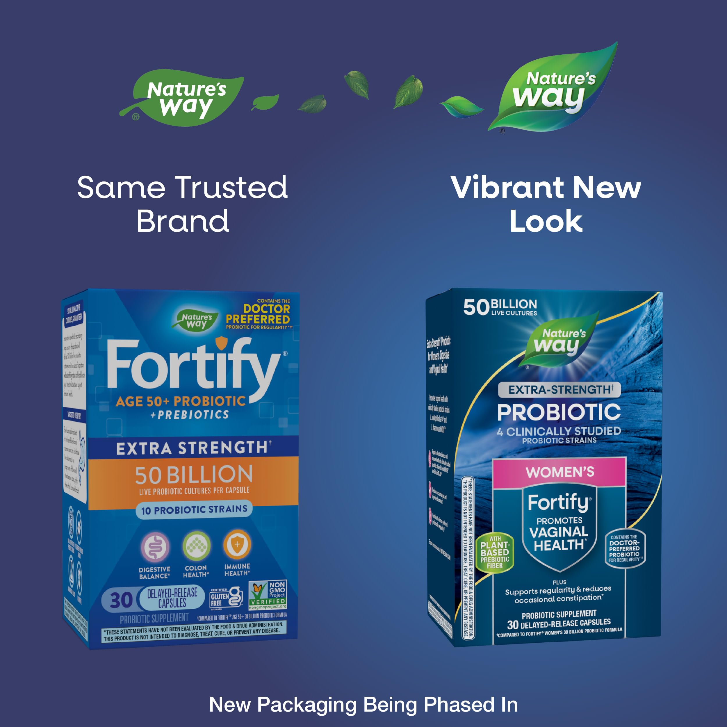 Nature's Way Fortify Women's Probiotic 50 Billion CFU Capsules side view