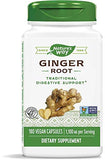 Nature's Way Ginger Root Capsules showing dosage information