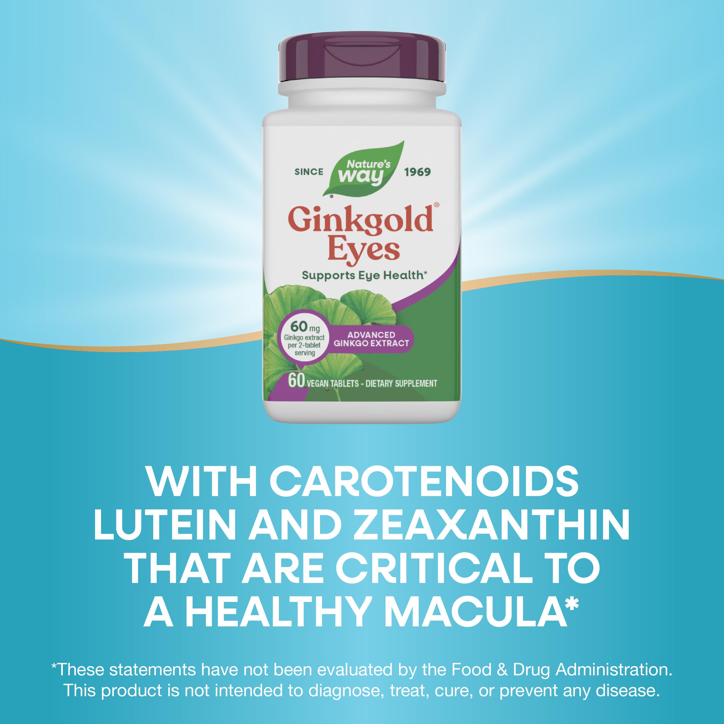 Nature's Way Ginkgold Eyes 68g supplement in packaging