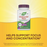 Nature's Way Ginkgold Max Ginkgo Biloba 50g tablet with water