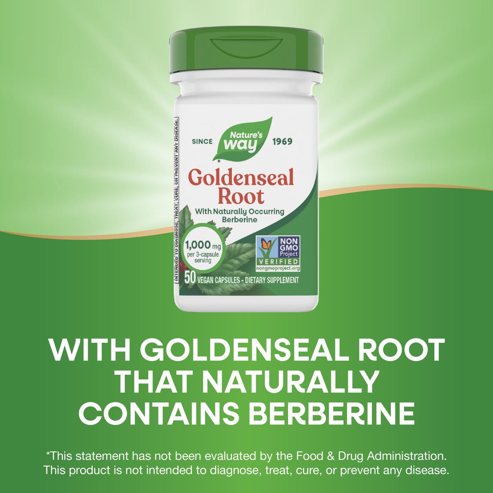 Nature's Way Goldenseal Root 1140mg capsules close-up of capsules