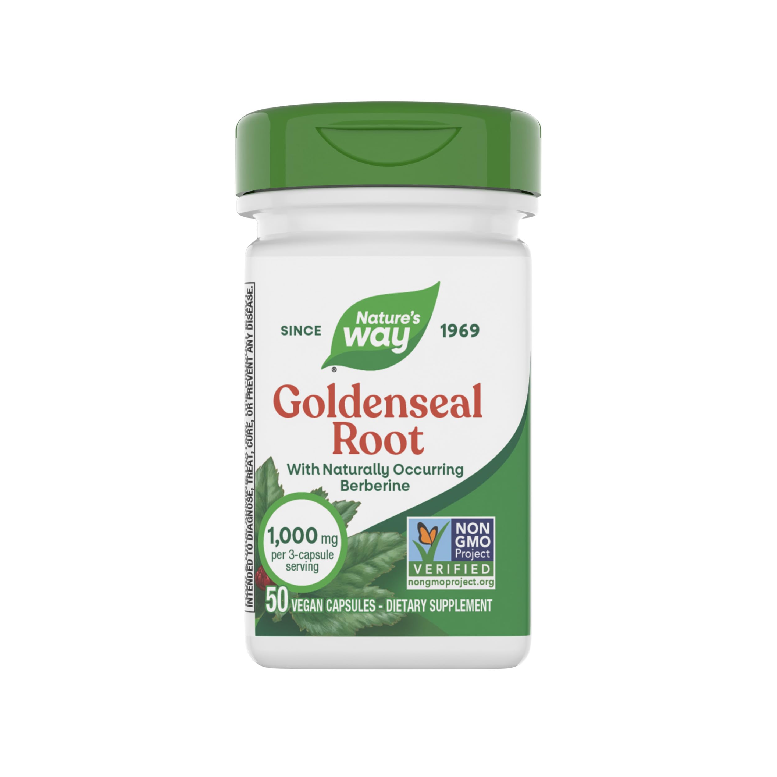 Nature's Way Goldenseal Root 1140mg capsules front view