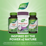 Nature's Way Grape Seed Extract 95% Polyphenols with a glass of water