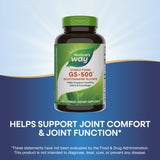 Nature's Way GS-500 capsules in a hand for size reference