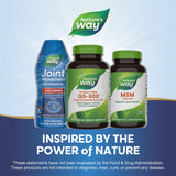 Nature's Way GS-500 capsules with a green plant background