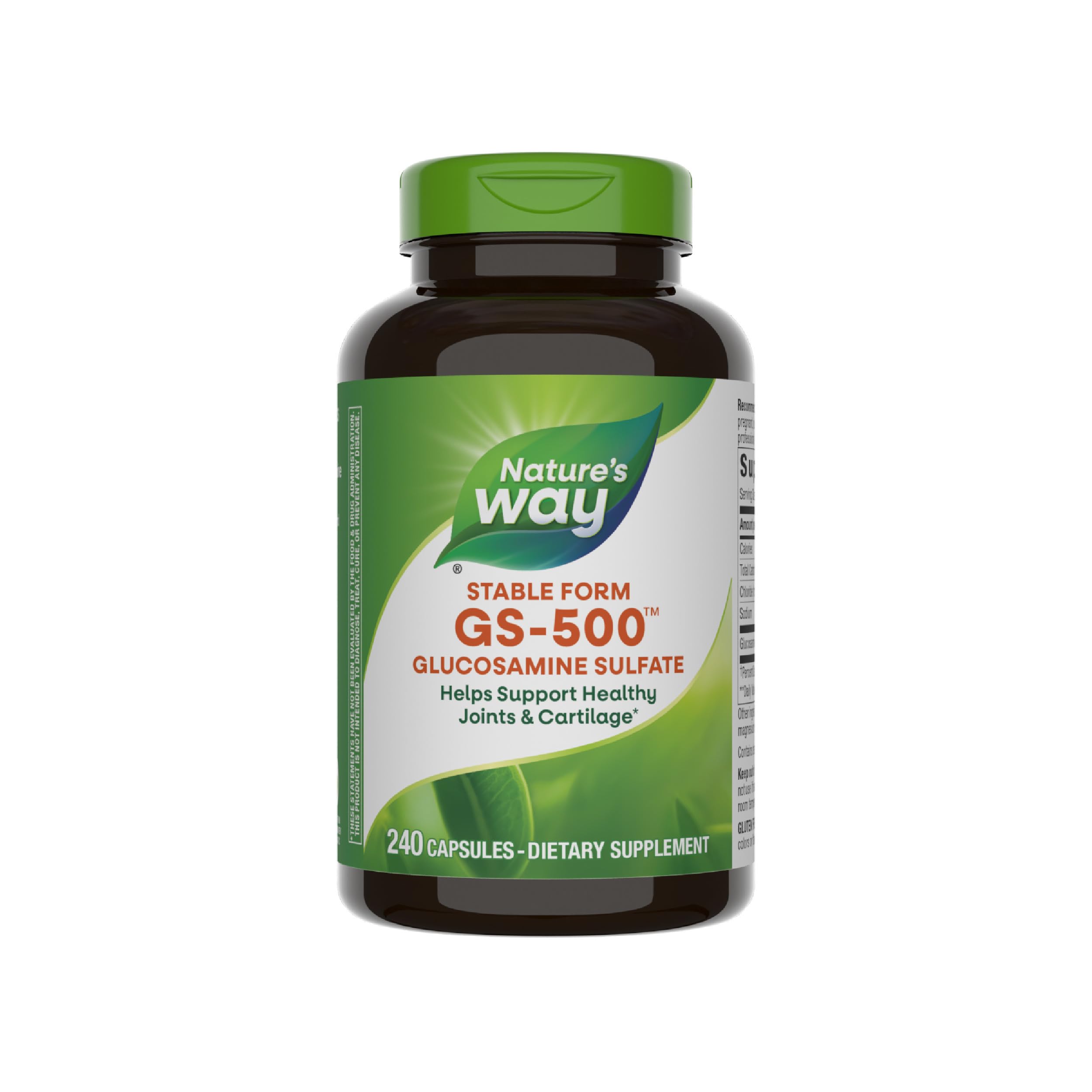 Nature's Way GS-500 Glucosamine Sulfate 500mg Capsules front view