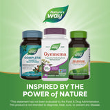 Nature's Way Gymnema Premium Extract 500mg capsules on wooden table