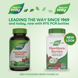 Nature's Way Hawthorn Berries 180 Vcaps capsules on a wooden table