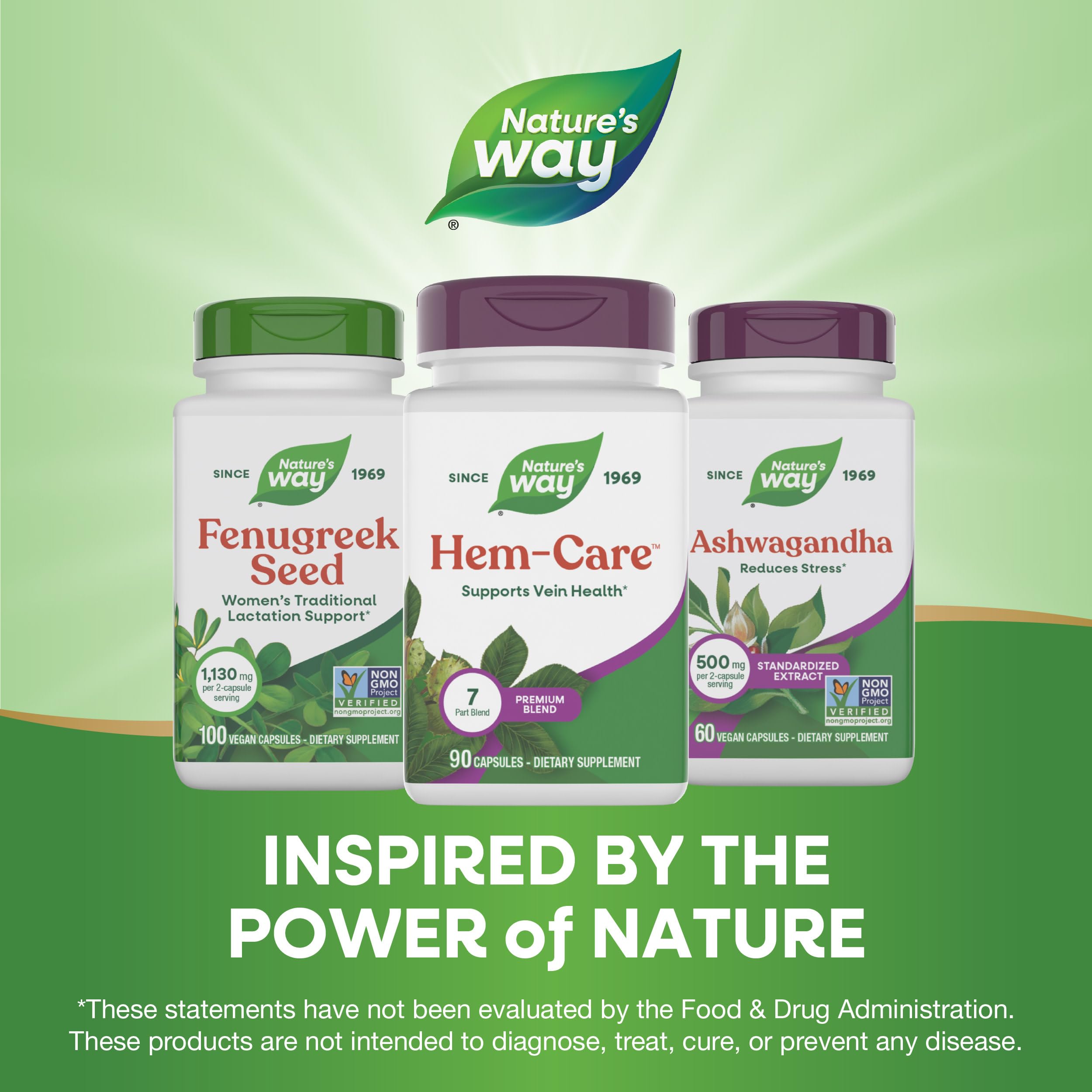 Nature's Way Hem-Care™ product packaging with natural scenery