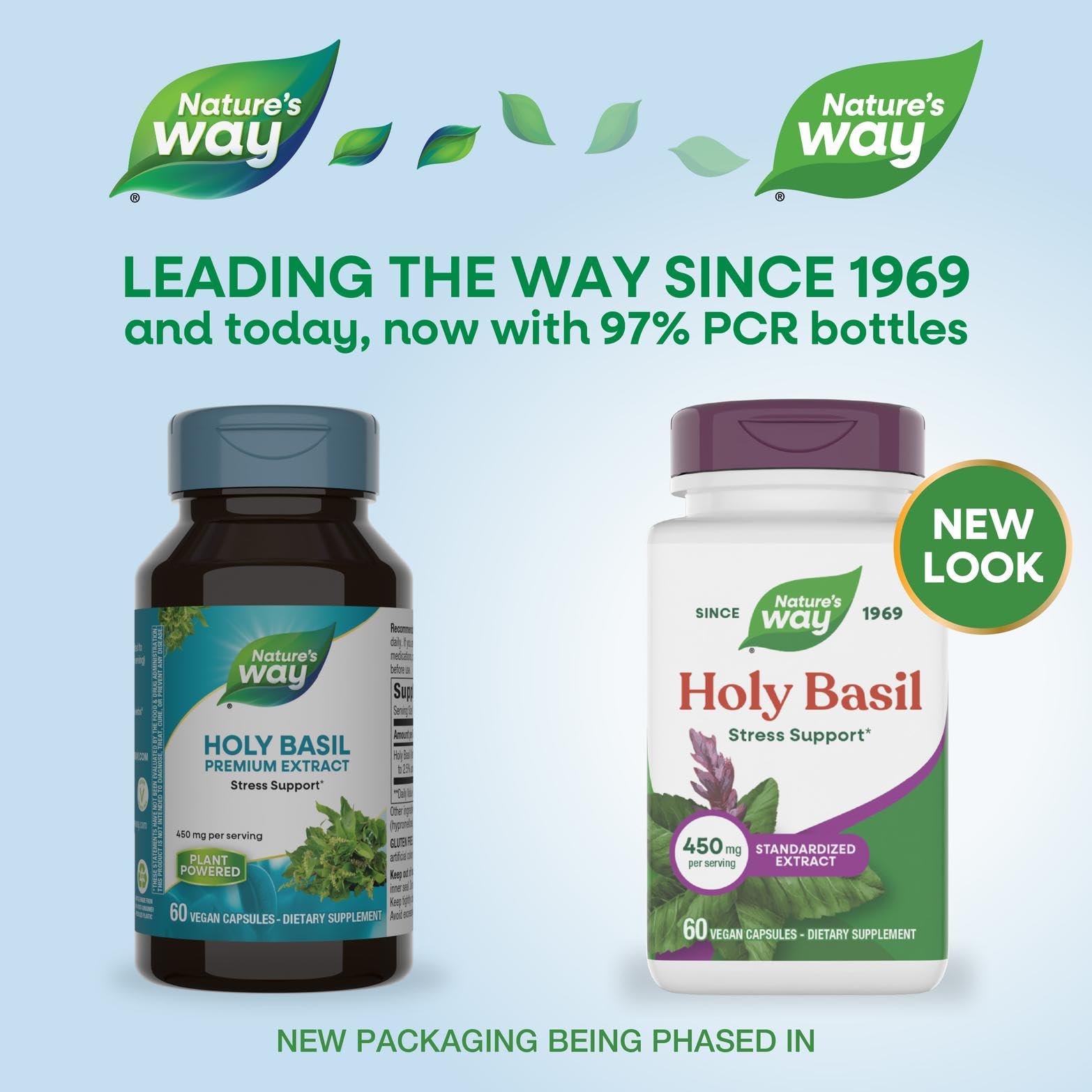 Nature's Way Holy Basil Supplement bottle side view