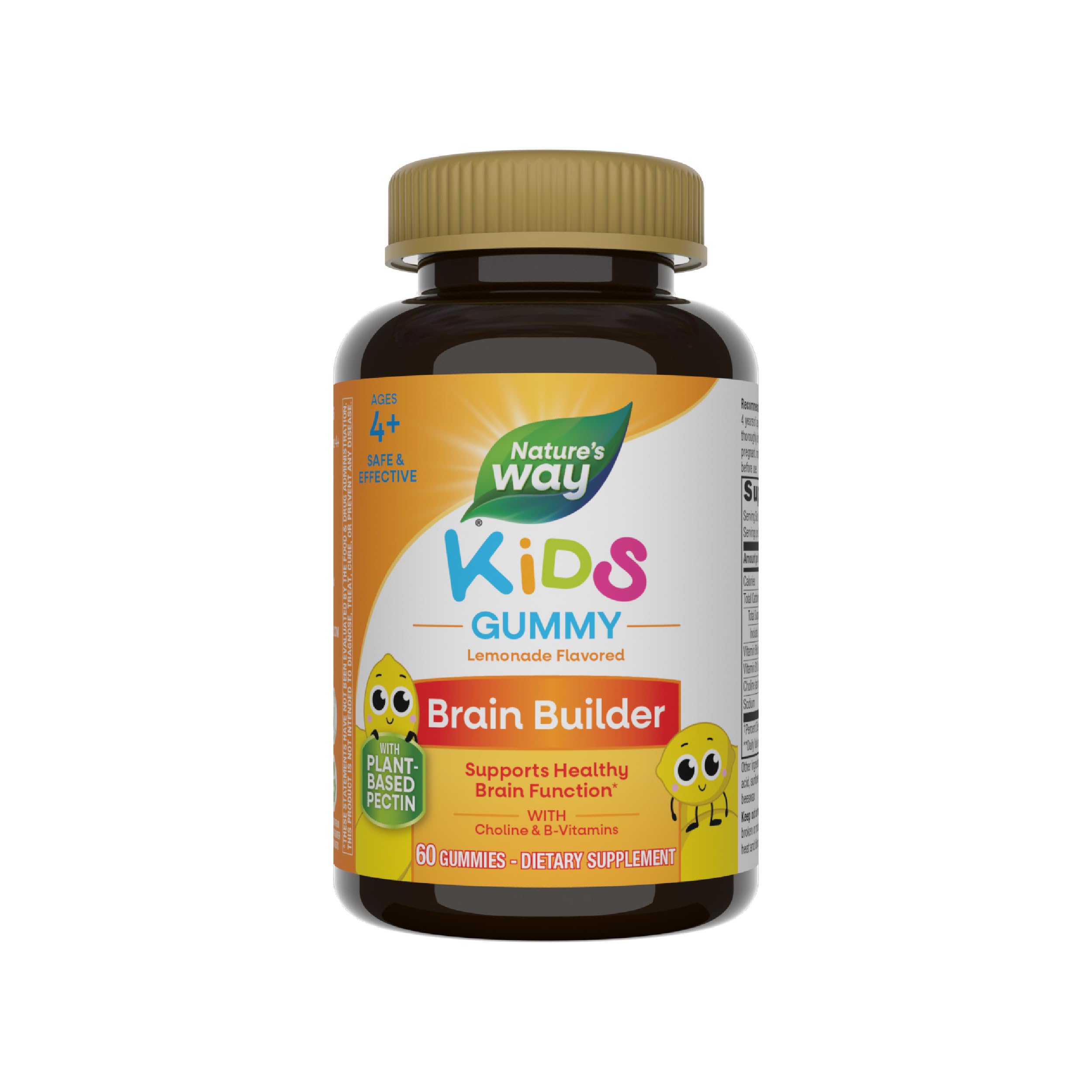 Nature's Way Kids Brain Builder Gummies front view with packaging