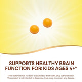 Nature's Way Kids Brain Builder Gummies on a wooden table