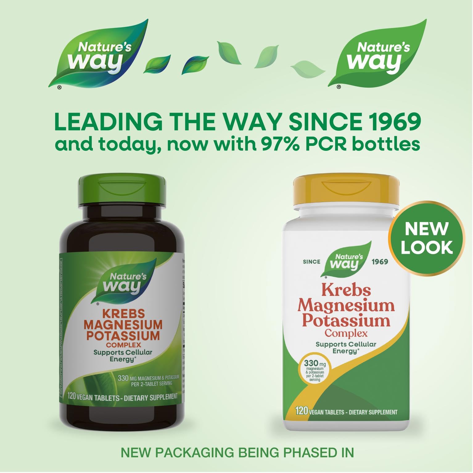 Nature's Way Krebs Magnesium-Potassium 120 tablets side view