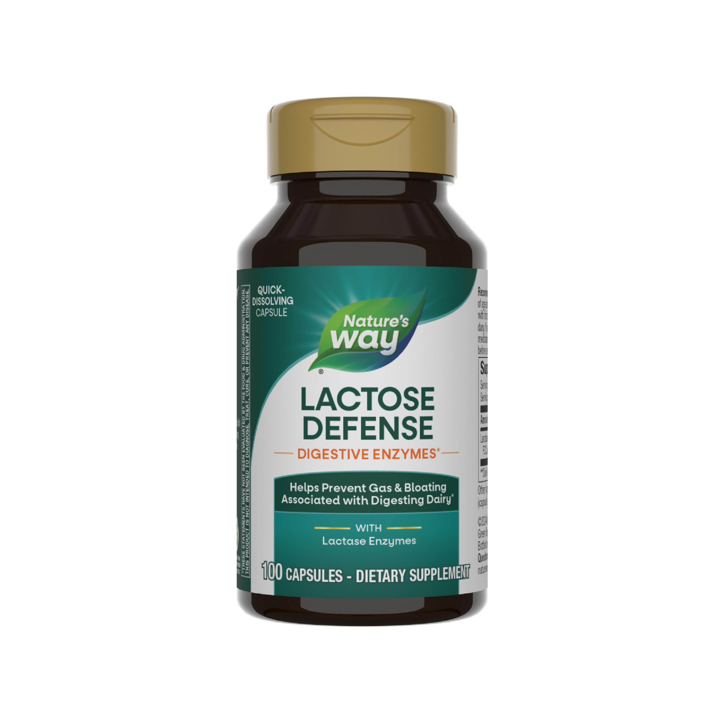 Nature's Way Lactose Defense multi-enzyme capsules front view