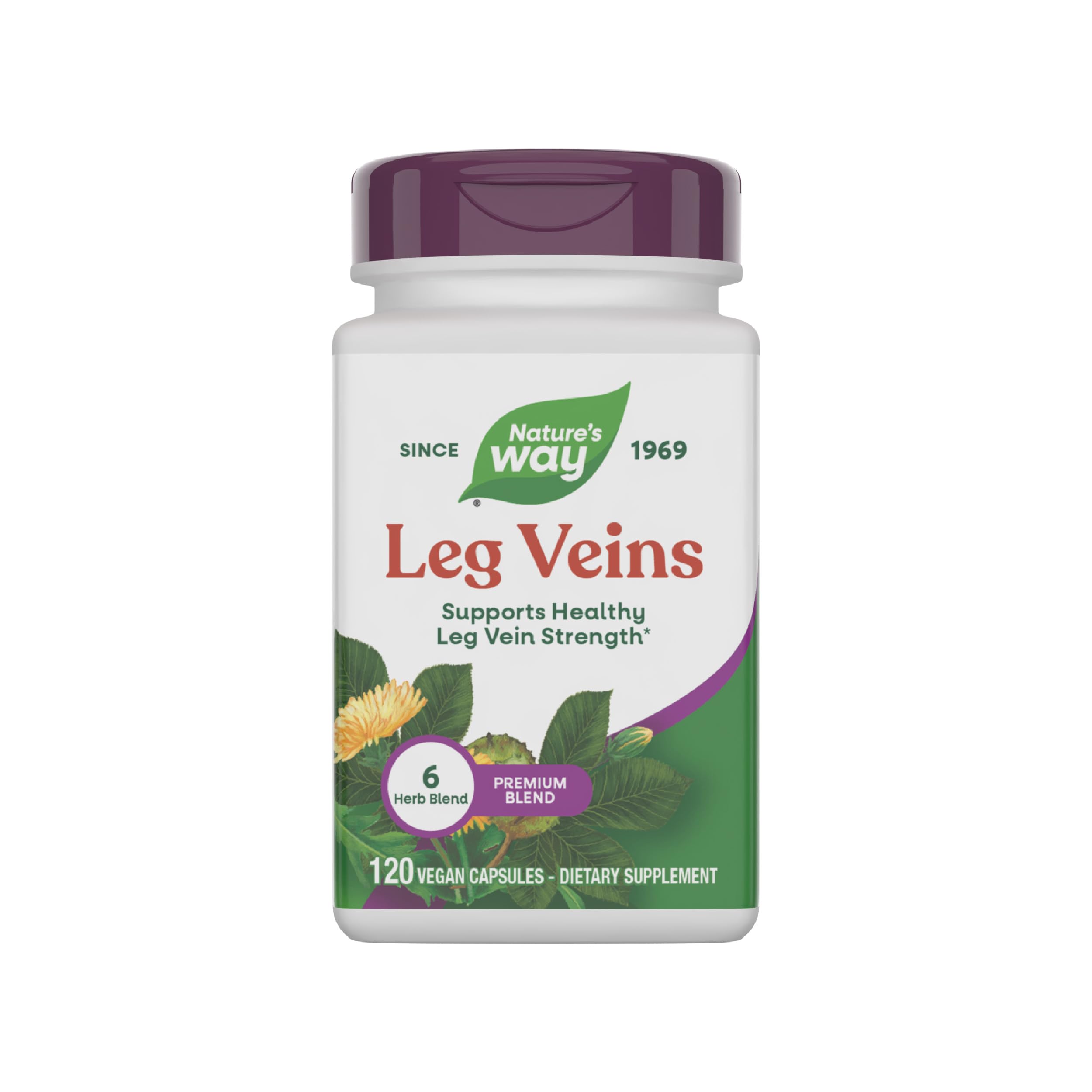 Nature's Way Leg Veins supplement front view with label