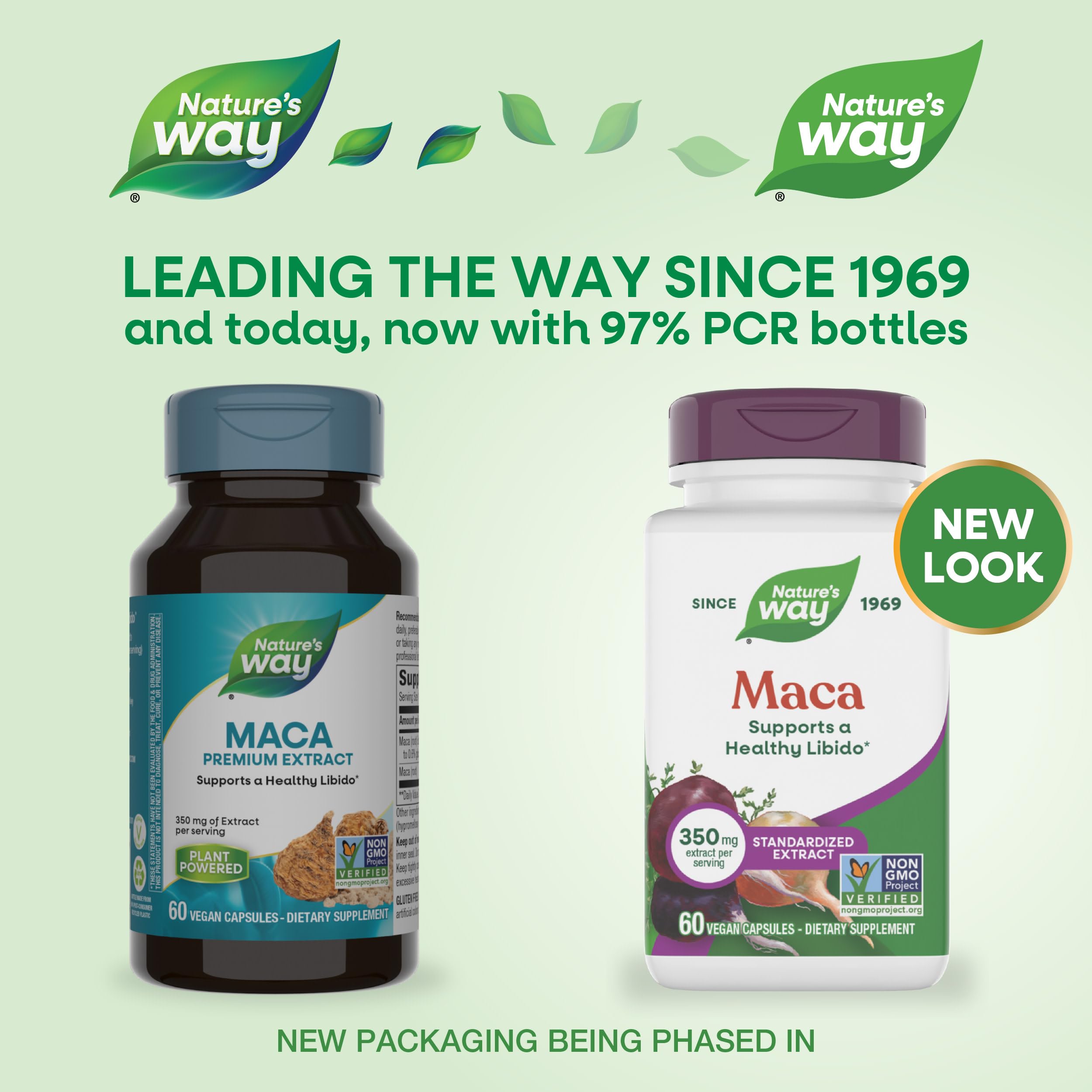 Nature's Way Maca Extract capsules side view