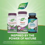 Nature's Way Maca Extract capsules with a glass of water