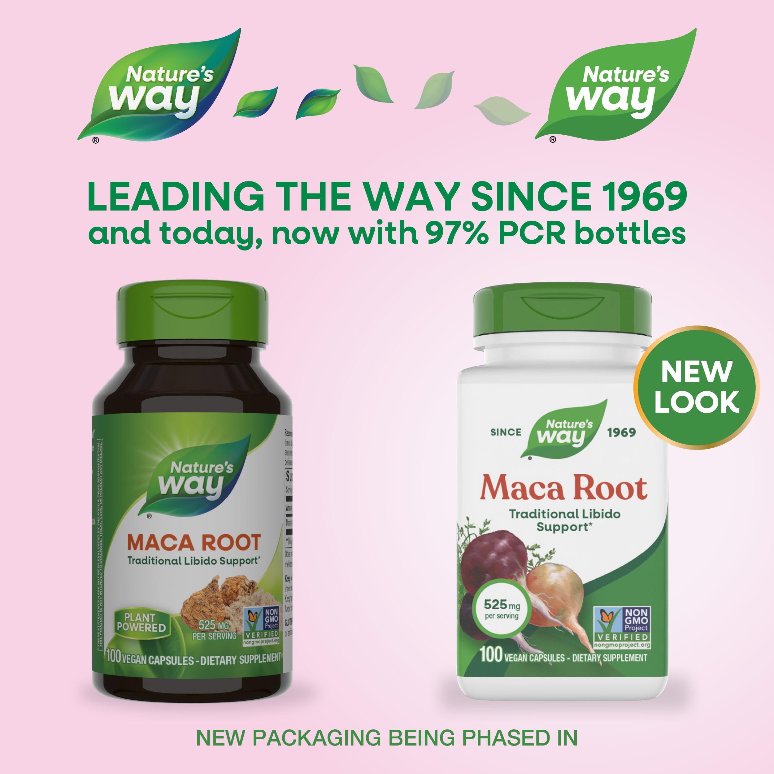 Nature's Way Maca Root Capsules 525mg back view