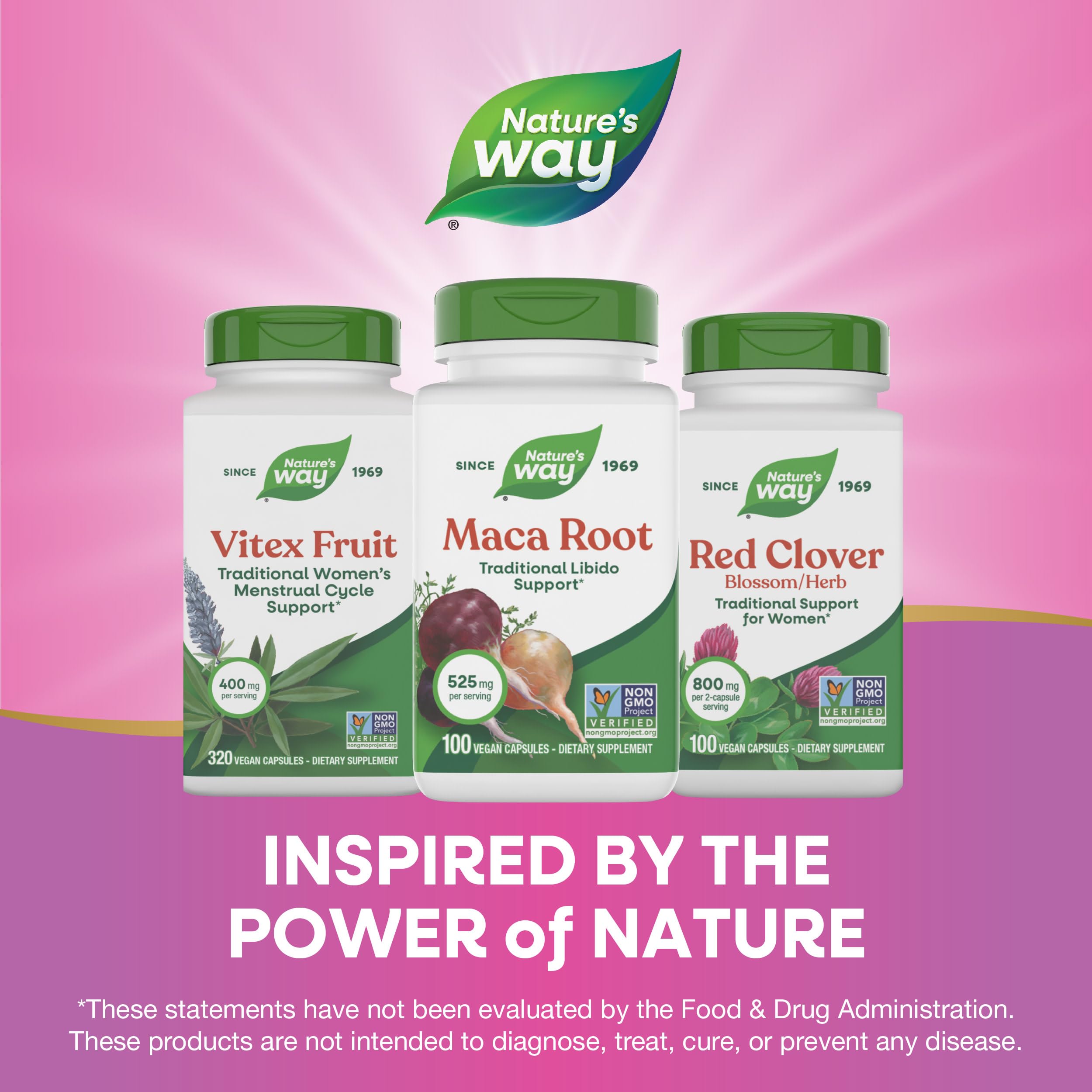 Nature's Way Maca Root Capsules 525mg with measuring spoon