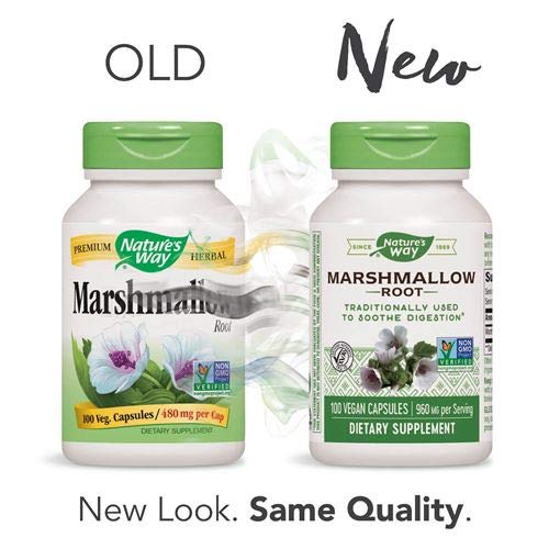 Nature's Way Marshmallow Root Capsules bottle side view